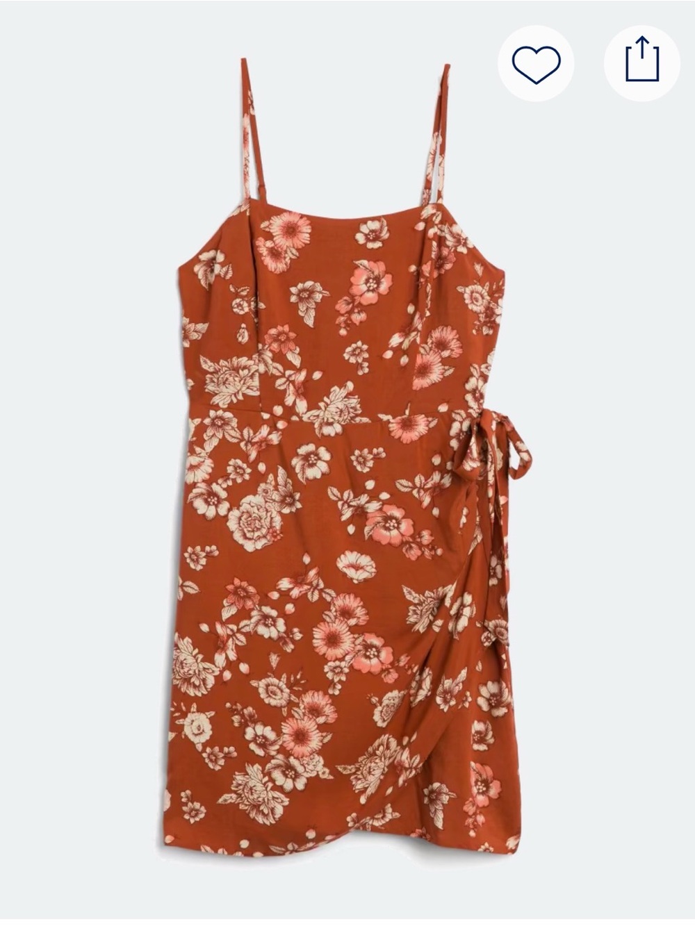 Floral Tie-Waist Mini Dress in Rust